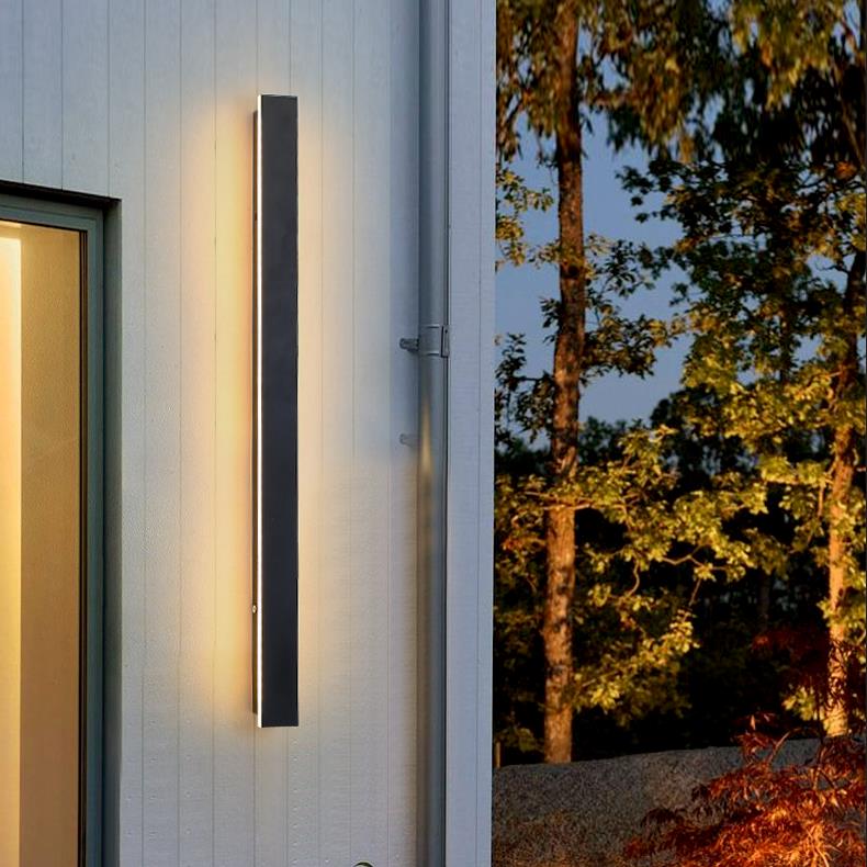 Black Linear LED Outdoor Wall Light