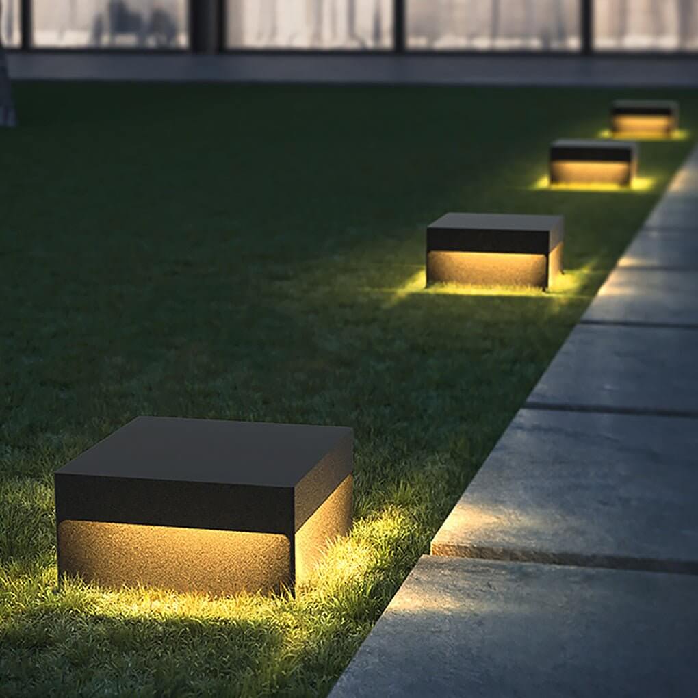 Modern Waterproof Square Outdoor Fence Lights