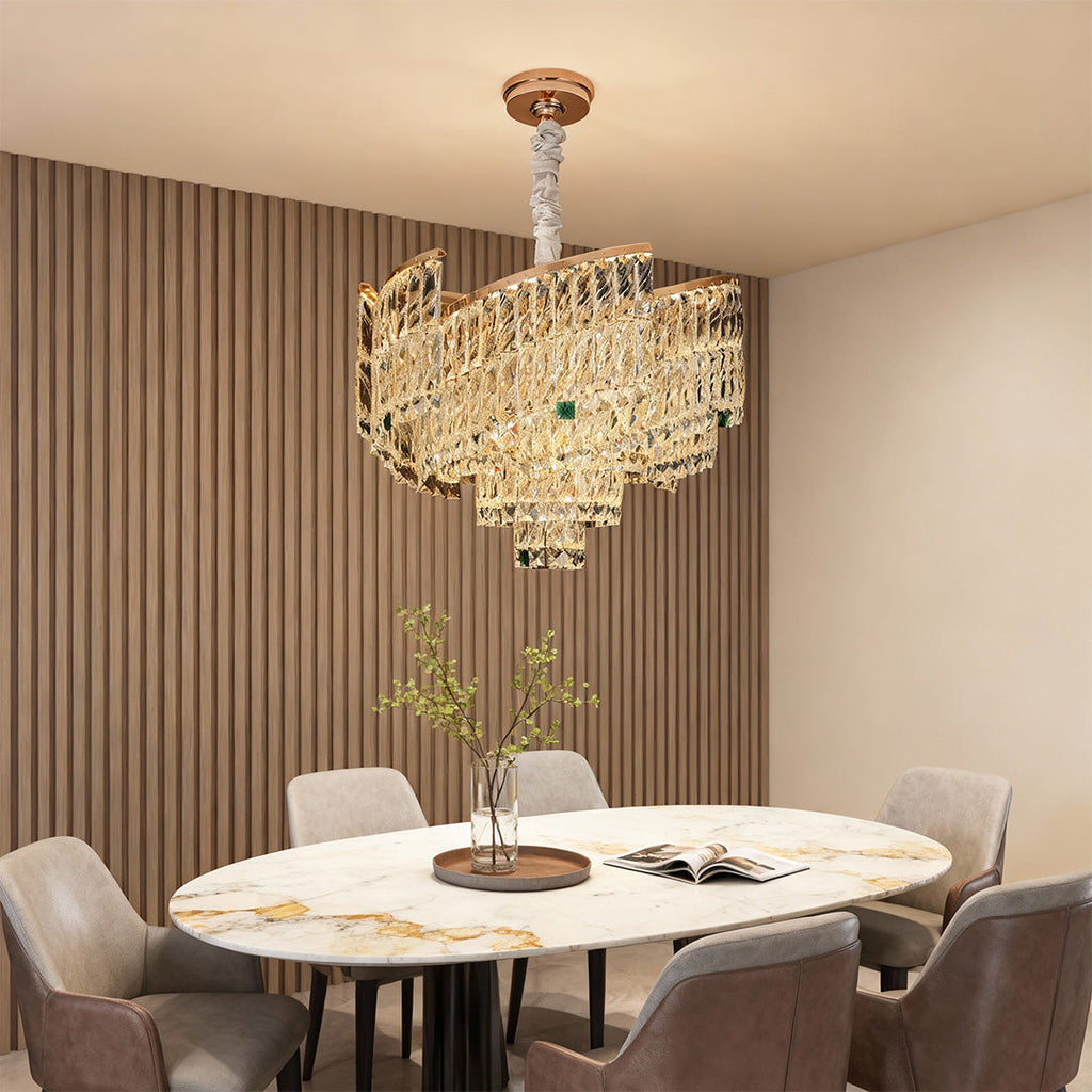 Luxury Crystal Pendant Chandelier - Carbon Steel Ceiling Light