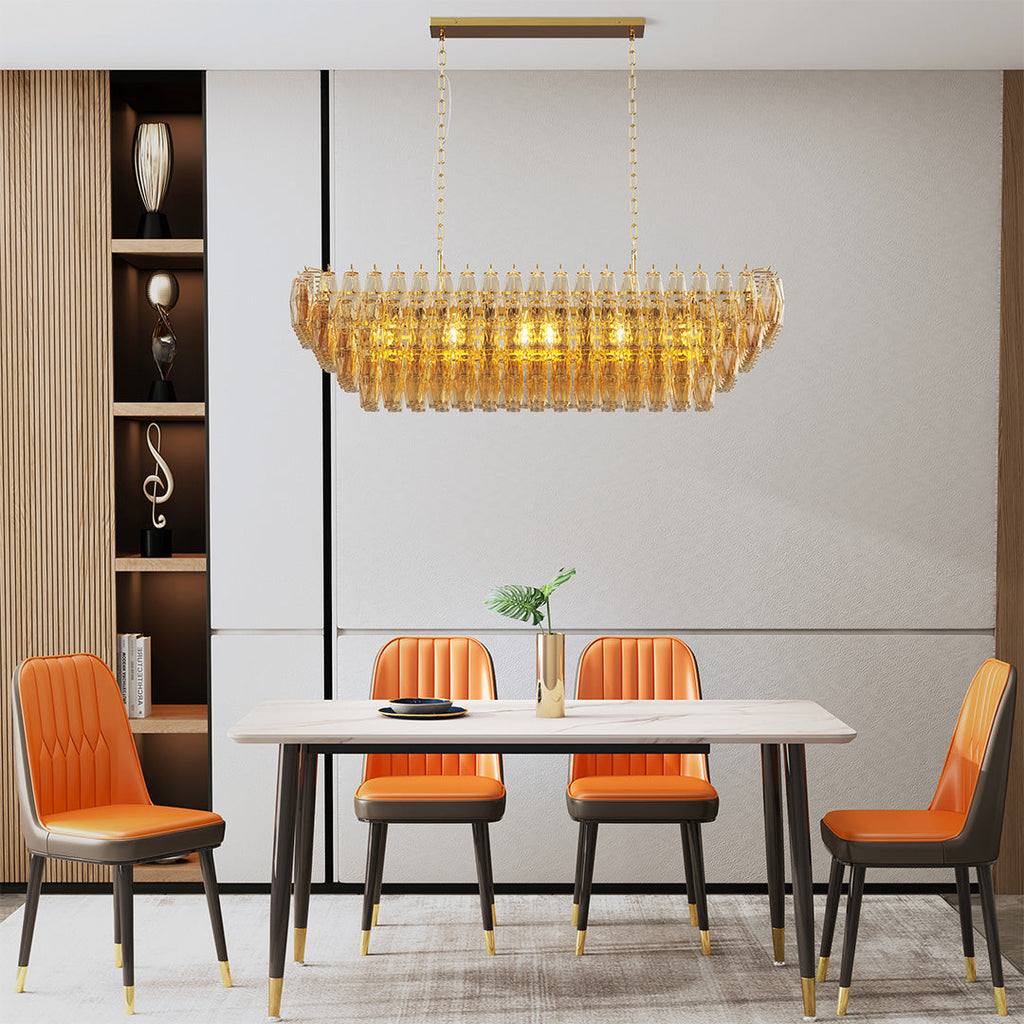 Luxury Multi-Head Glass Pendant Chandelier for Elegant Ceilings