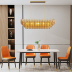 Luxury Multi-Head Glass Pendant Chandelier for Elegant Ceilings
