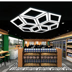 Contemporary Black LED Multi-Diamond Chandelier Ceiling Light