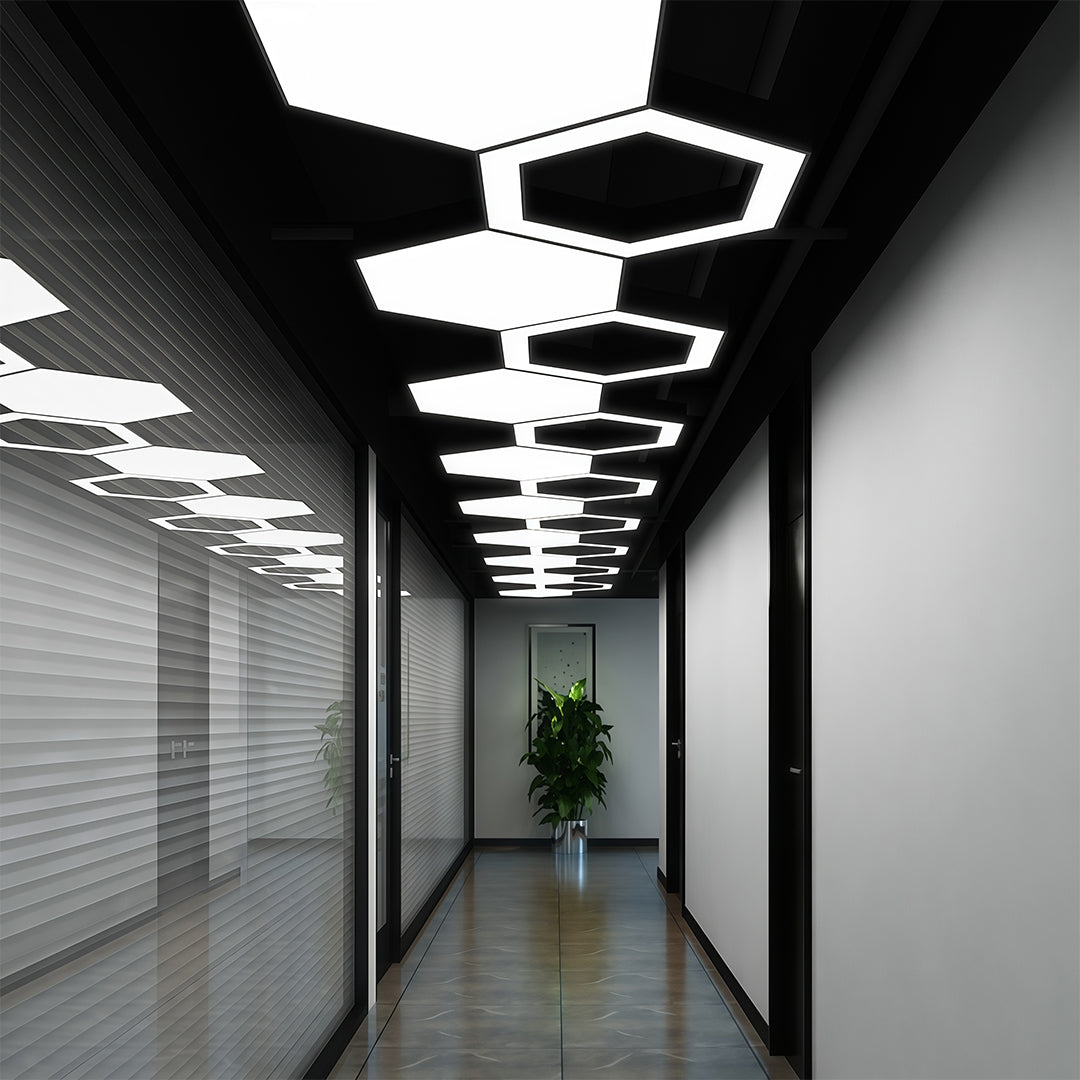 LED Hexagonal Geometric Chandelier - Modern Ceiling Light