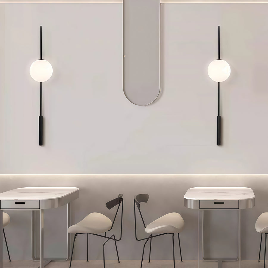 Premium Black Wall Arm Light with Long Rod - Decorative Iron Art Lamp