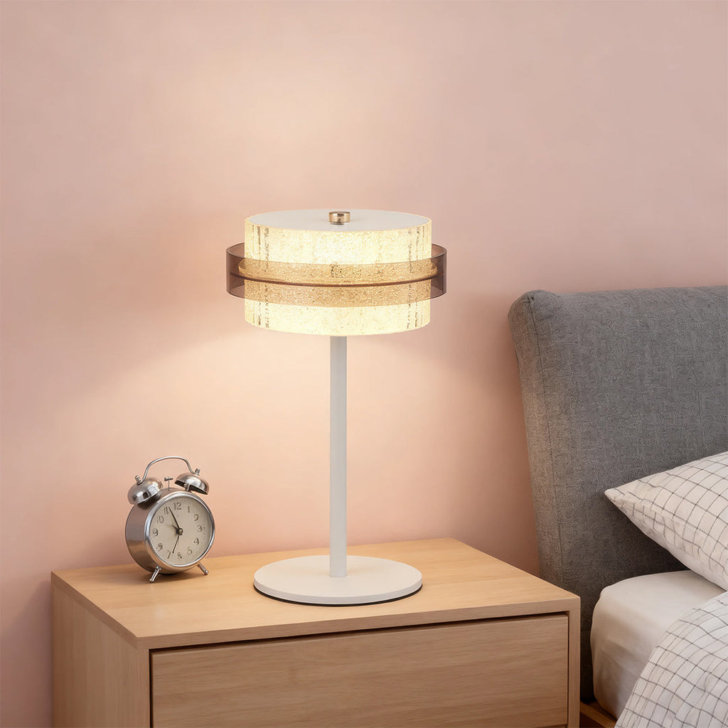 Vintage Iron Frame Table Lamp with PS Lampshade