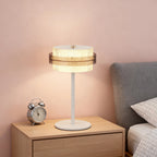Vintage Iron Frame Table Lamp with PS Lampshade