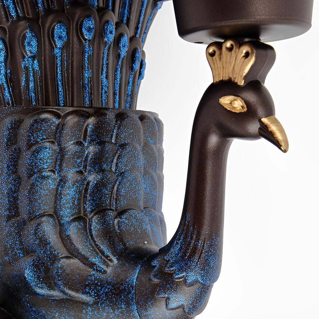 Waterproof Retro European Aluminum Peacock Wall Sconce
