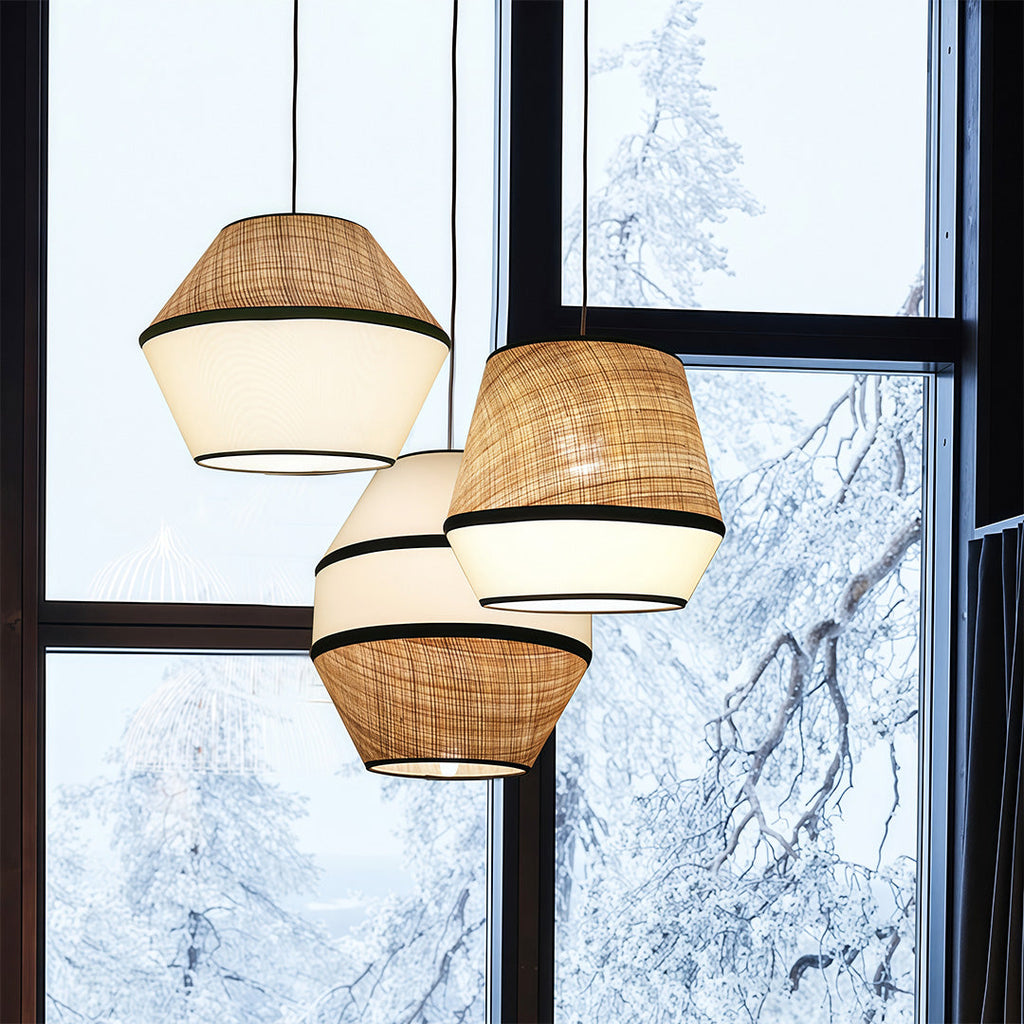 Japanese-Style Pendant Fabric Ceiling Light Shade