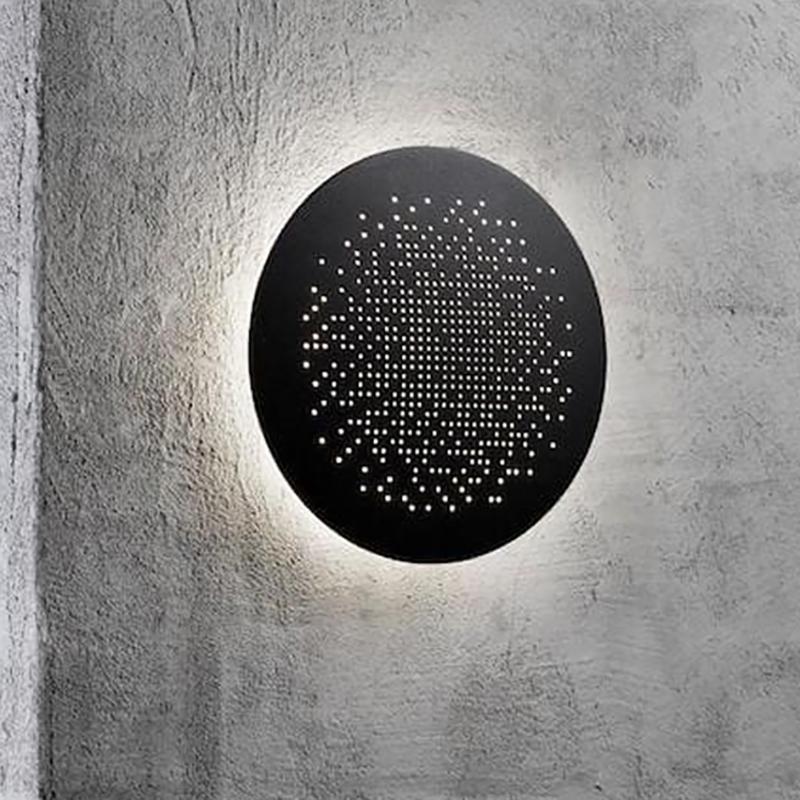 Black Waterproof LED Perforated Metal Wall Sconce