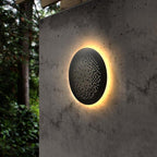 Black Waterproof LED Perforated Metal Wall Sconce