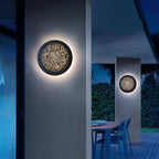 Black Waterproof LED Perforated Metal Wall Sconce