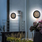 Black Waterproof LED Perforated Metal Wall Sconce