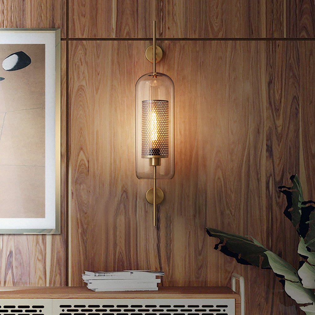 Custom Retro Industrial Bronze Glass Wall Sconces for Hallways