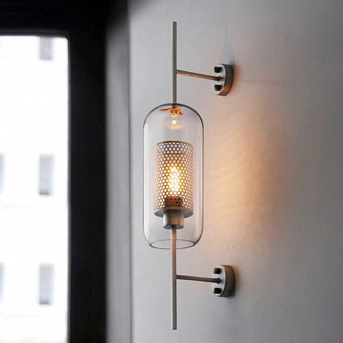 Custom Retro Industrial Bronze Glass Wall Sconces for Hallways