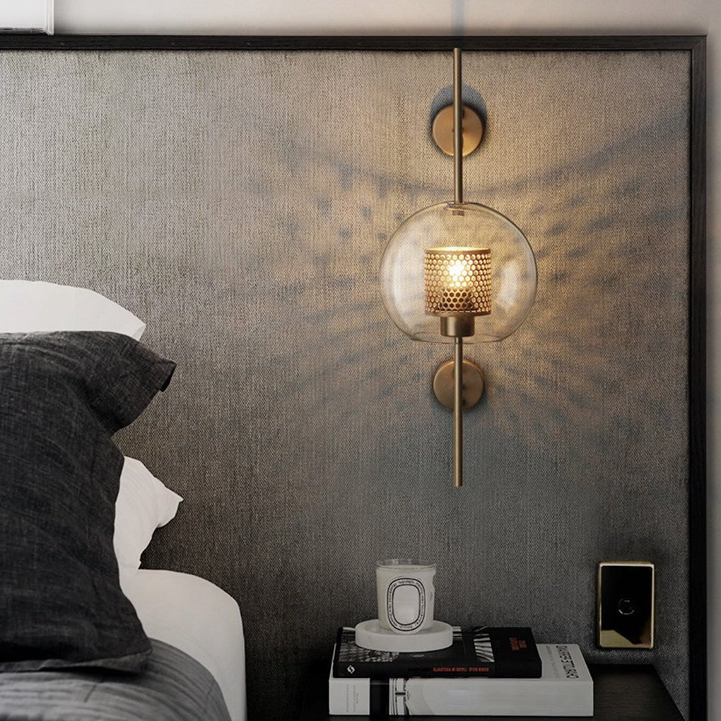 Custom Retro Industrial Bronze Glass Wall Sconces for Hallways