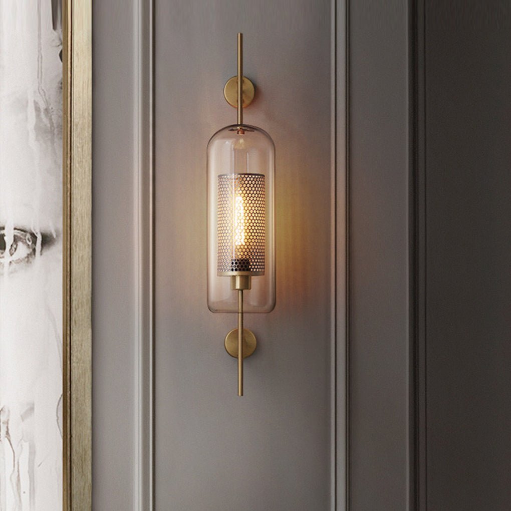 Custom Retro Industrial Bronze Glass Wall Sconces for Hallways