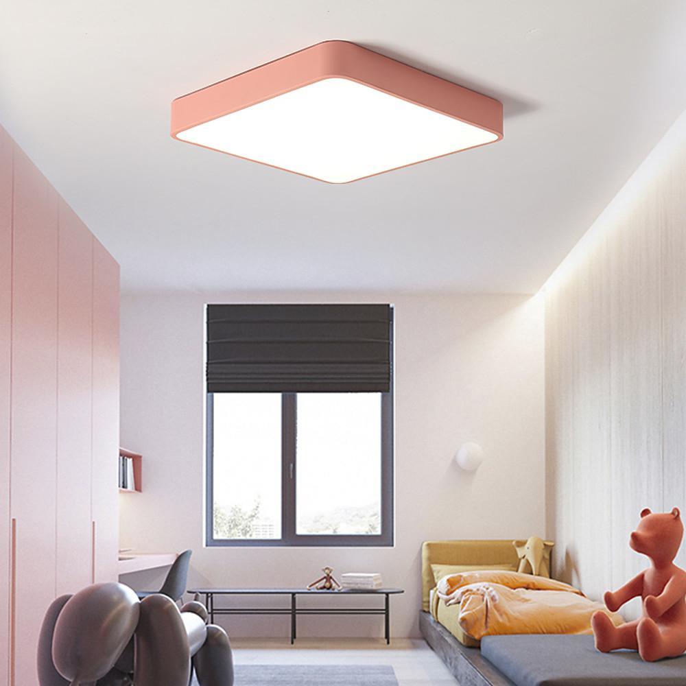 Modern Square LED Ceiling Light with Metal Accents