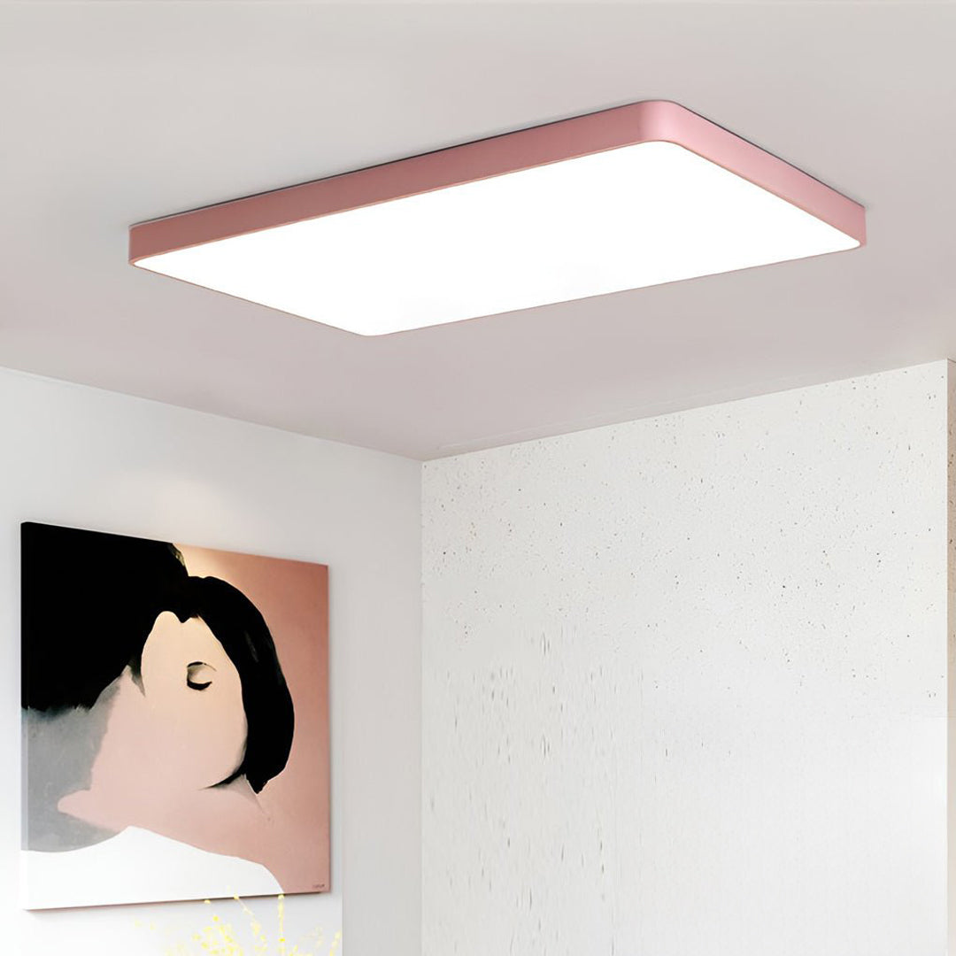 Modern Square LED Ceiling Light with Metal Accents