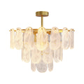 Midcentury Modern Copper and Glass Chandelier