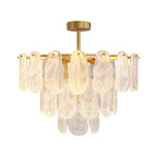 Midcentury Modern Copper and Glass Chandelier