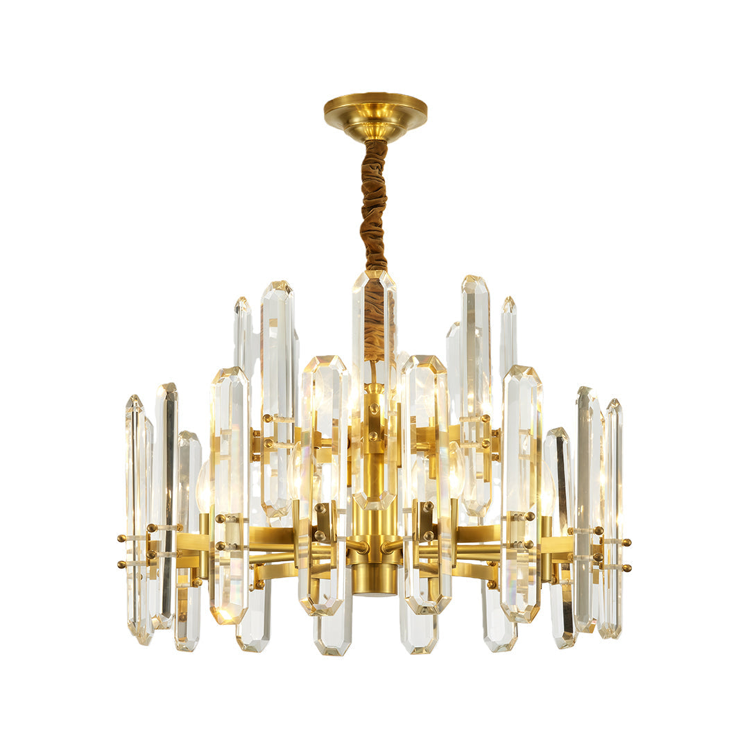 Modern Brass and Glass Chandelier Ceiling Light