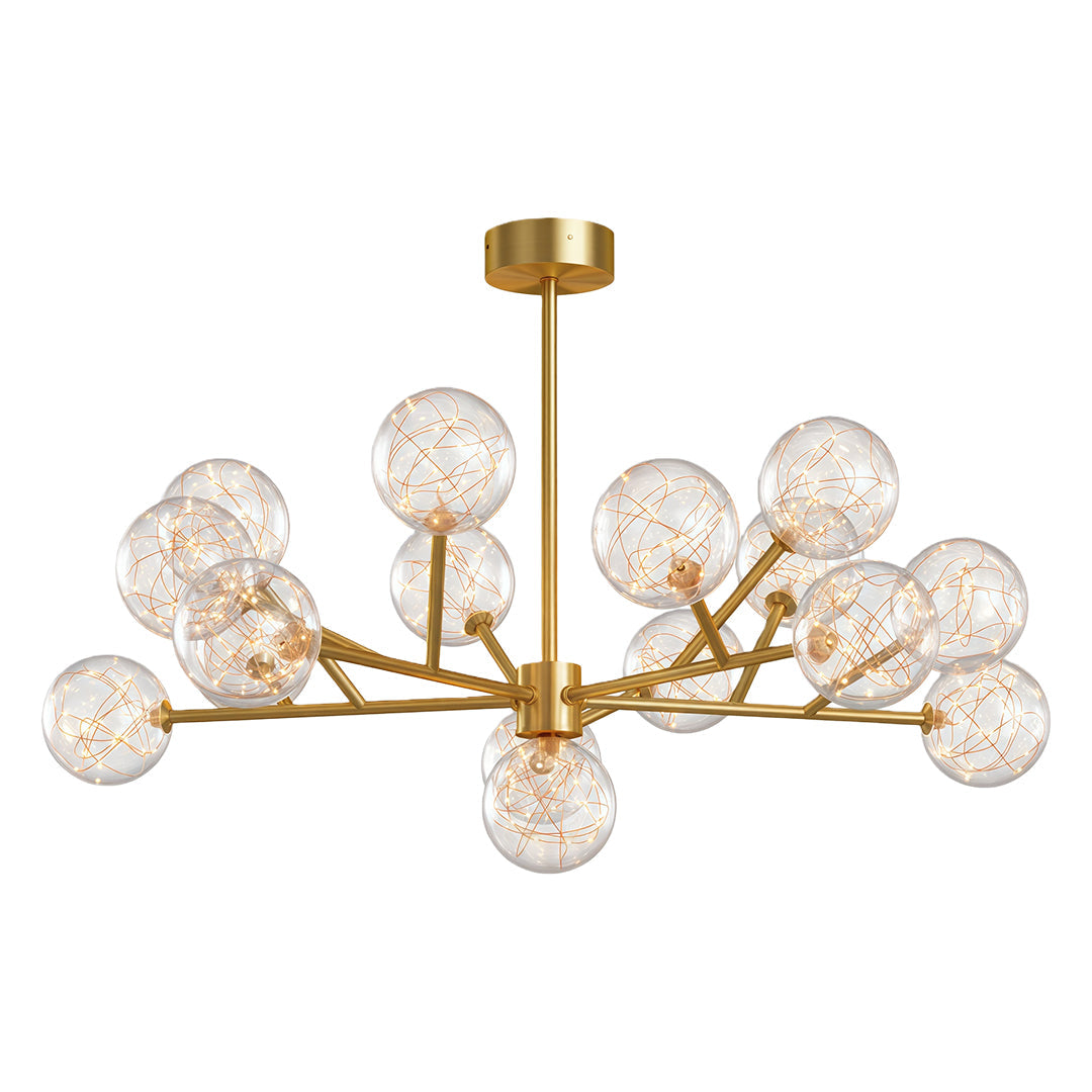 Contemporary Glass Globe Chandelier - Starry Sky Ceiling Light