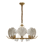 Modern Copper and Glass Shell Chandelier Ceiling Light