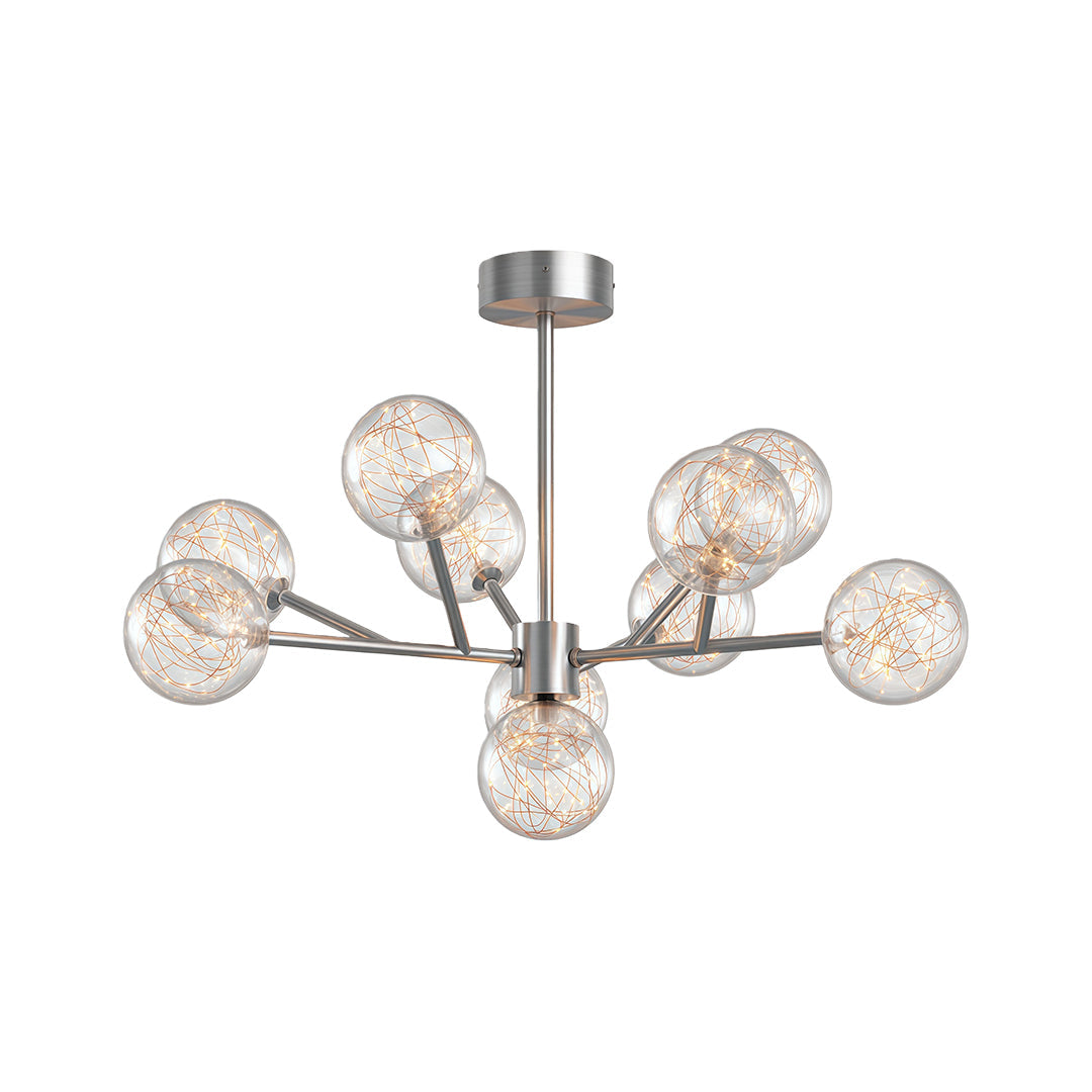 Contemporary Glass Globe Chandelier - Starry Sky Ceiling Light