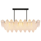 Modern Copper Pearl Feathers Chandelier Ceiling Light