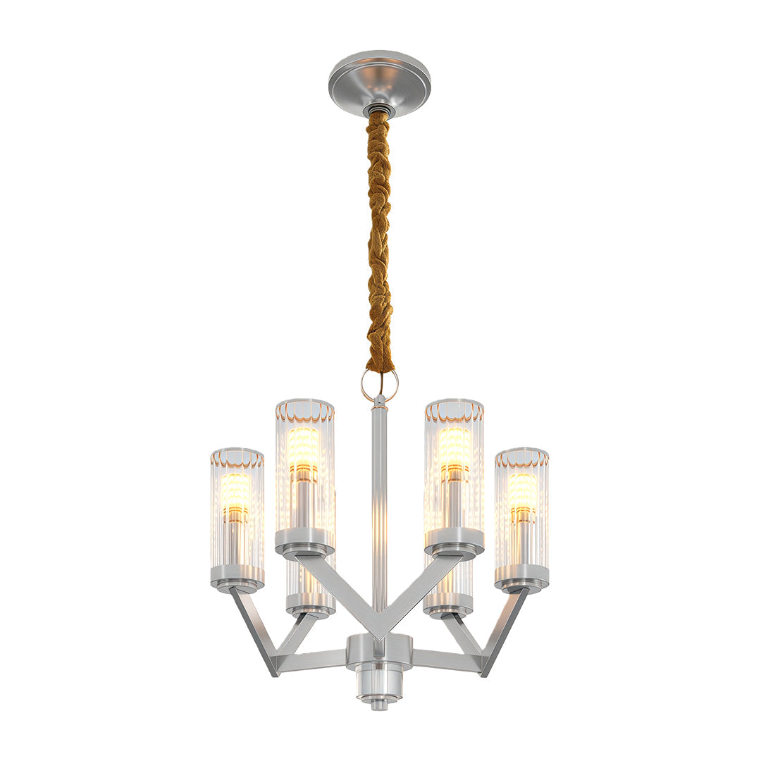 Luxury Copper Glass Drop Chandelier - Elegant Ceiling Light