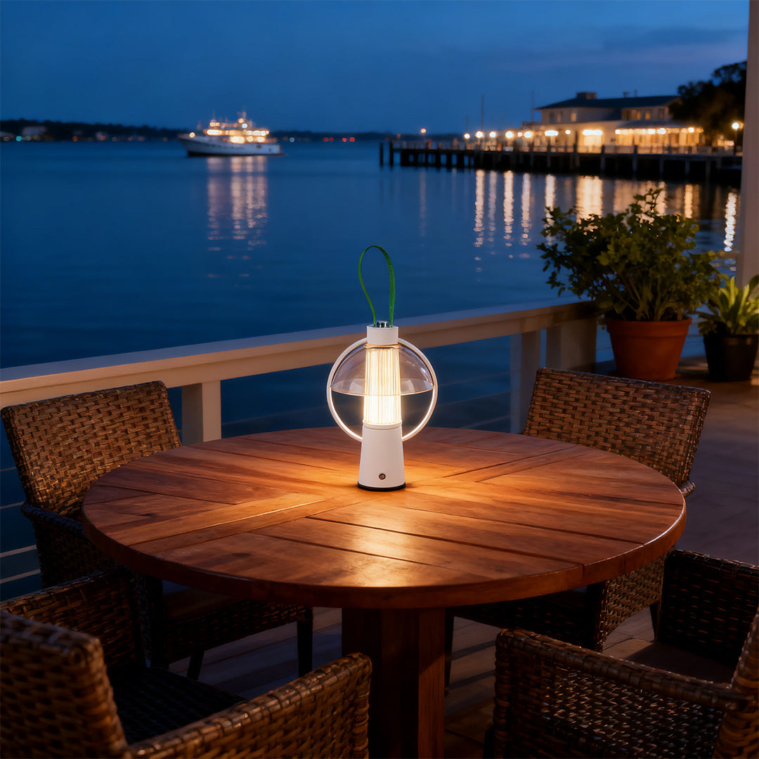 Premium Circle Table Lamp with Iron Base and Acrylic Shade