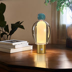 Human-Shaped LED Metal Table Lamp - Portable Glass Design