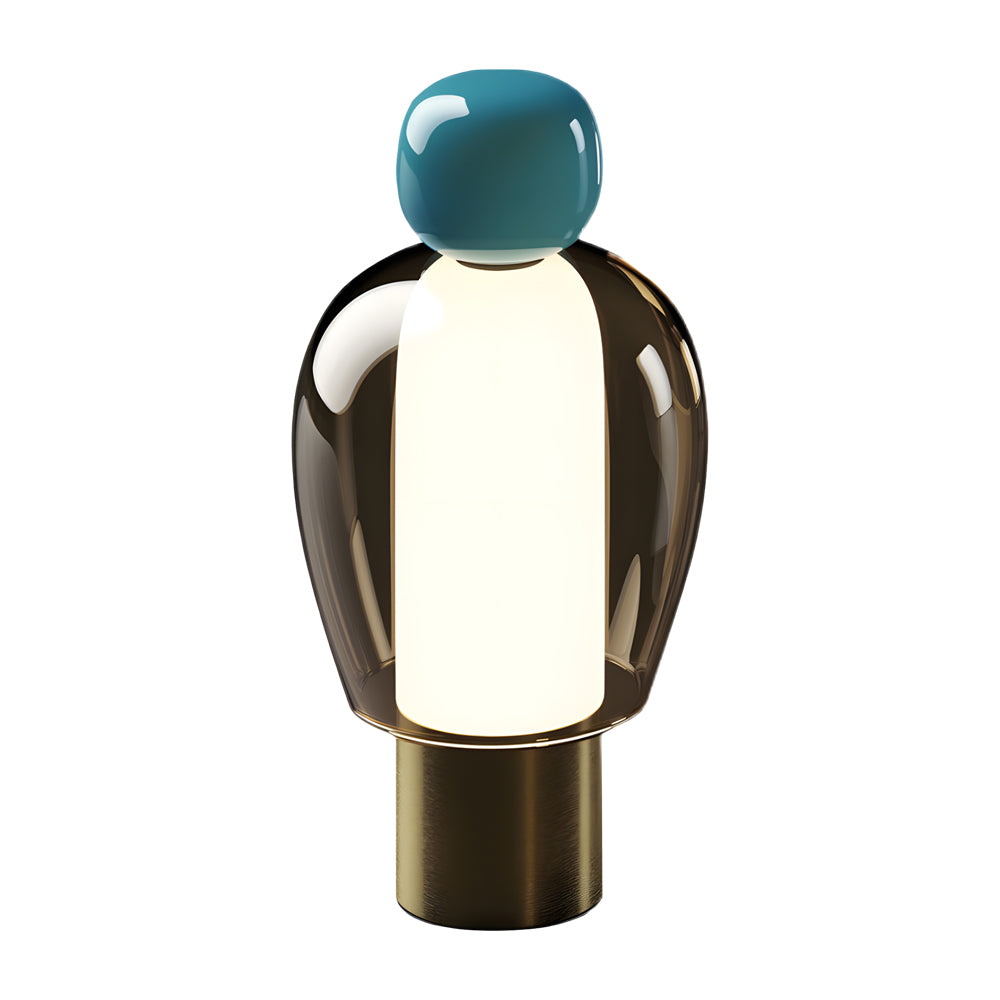 Human-Shaped LED Metal Table Lamp - Portable Glass Design