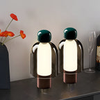Human-Shaped LED Metal Table Lamp - Portable Glass Design