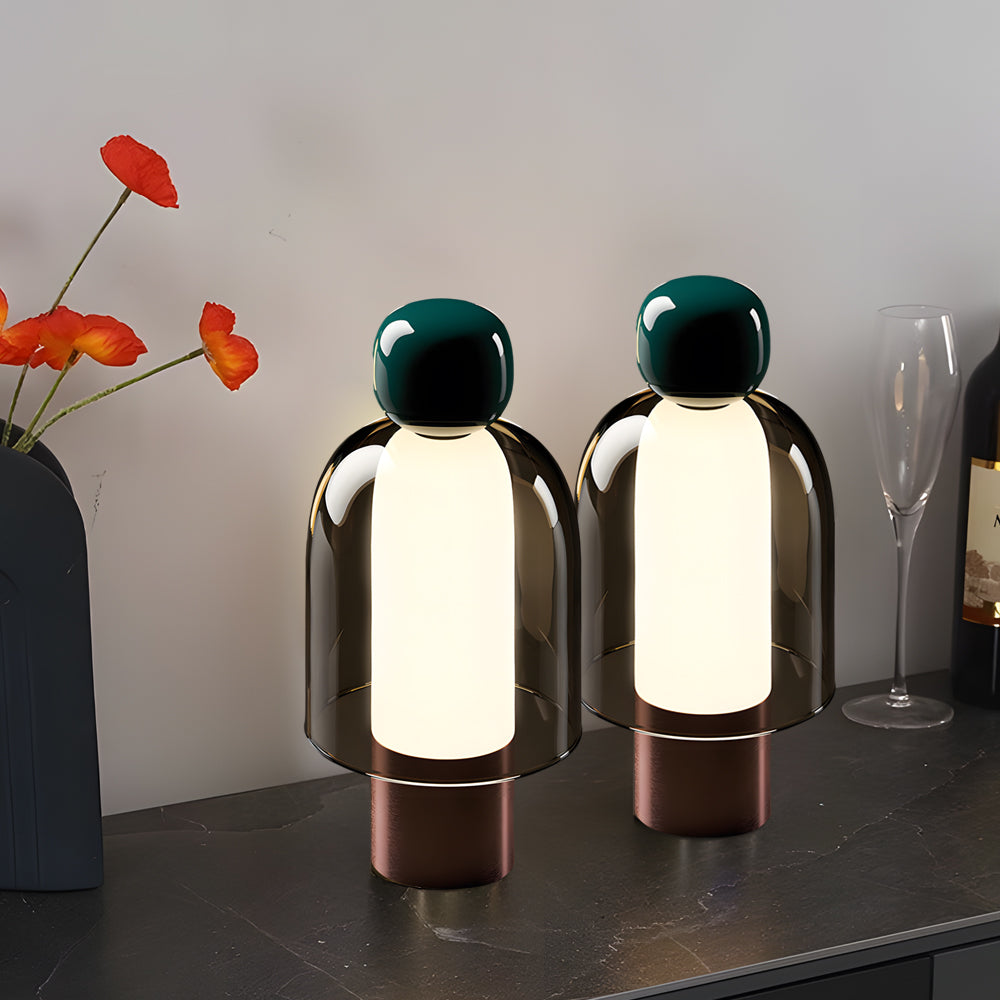 Human-Shaped LED Metal Table Lamp - Portable Glass Design
