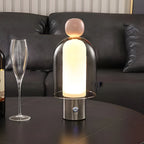 Human-Shaped LED Metal Table Lamp - Portable Glass Design