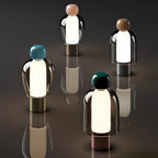 Human-Shaped LED Metal Table Lamp - Portable Glass Design
