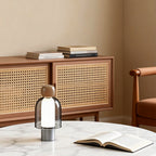 Human-Shaped LED Metal Table Lamp - Portable Glass Design