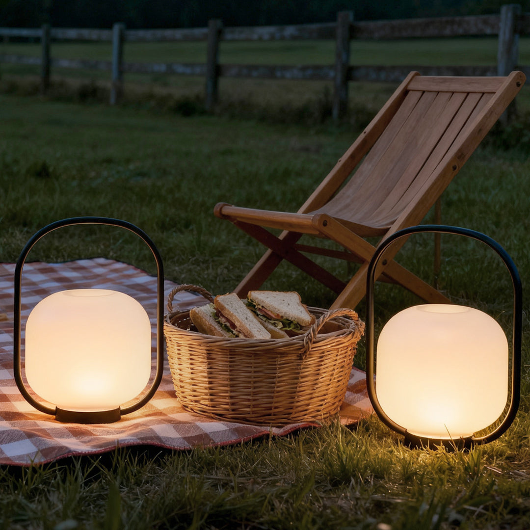 Rechargeable Waterproof LED Solar Lantern with Handle - Ideal for Outdoor Use