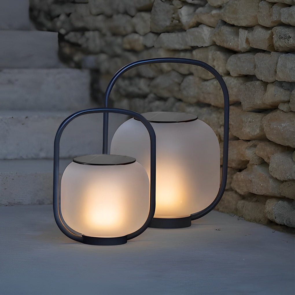 Rechargeable Waterproof LED Solar Lantern with Handle - Ideal for Outdoor Use