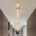 Minimalist Black and Gold LED Semi Flush Mount Ceiling Light