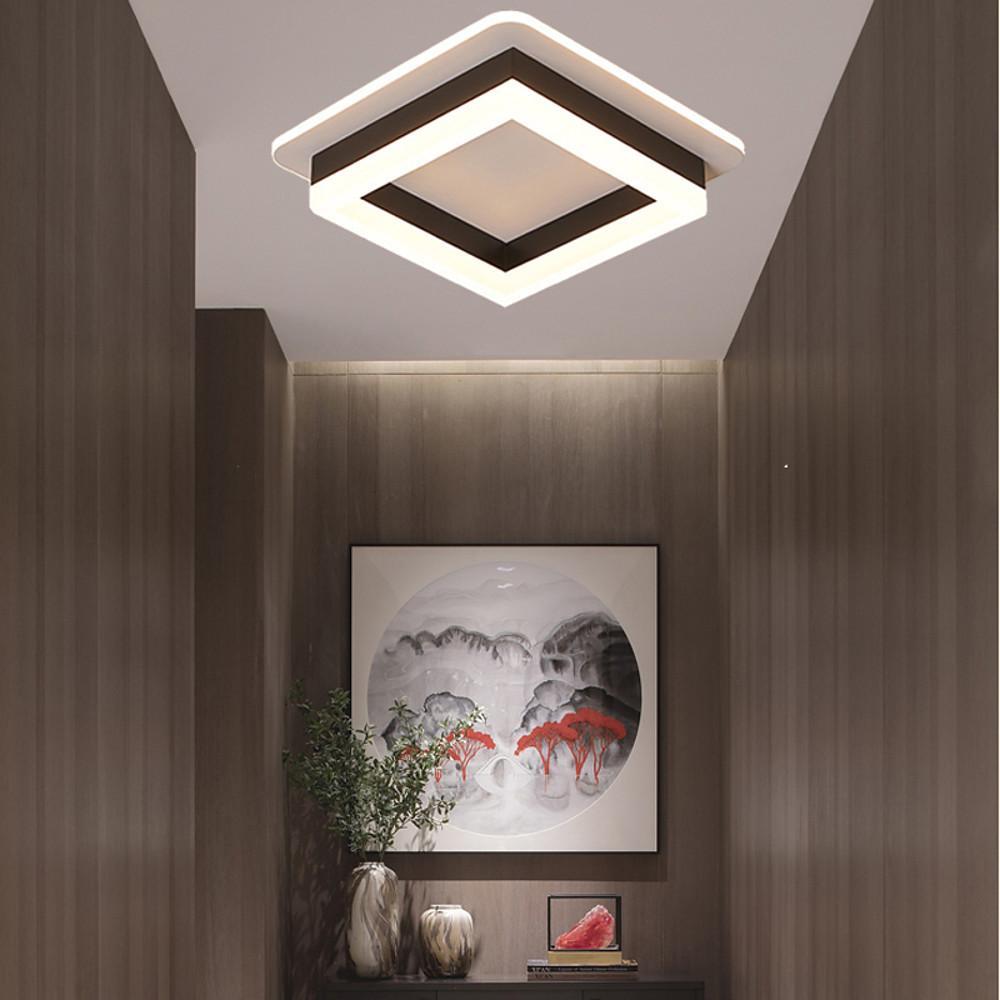 Modern LED Square Flush Mount Ceiling Light - Metal & Acrylic Design