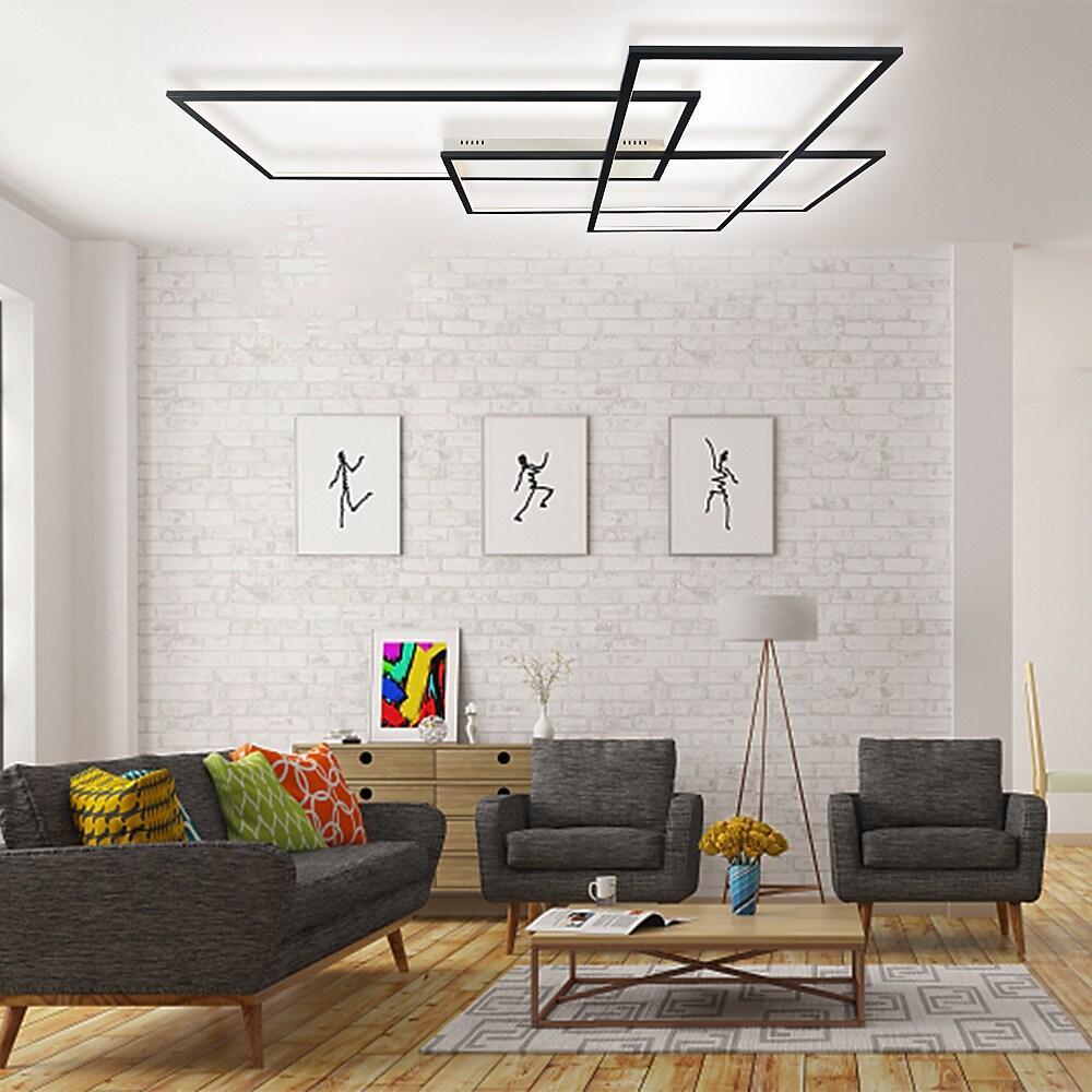 Aluminum Geometric Flush Mount LED Ceiling Light - Overlapping Rectangles Design