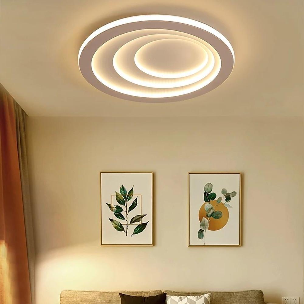 Premium LED Nordic Flush Mount Ceiling Light - 4 Graduated Circles