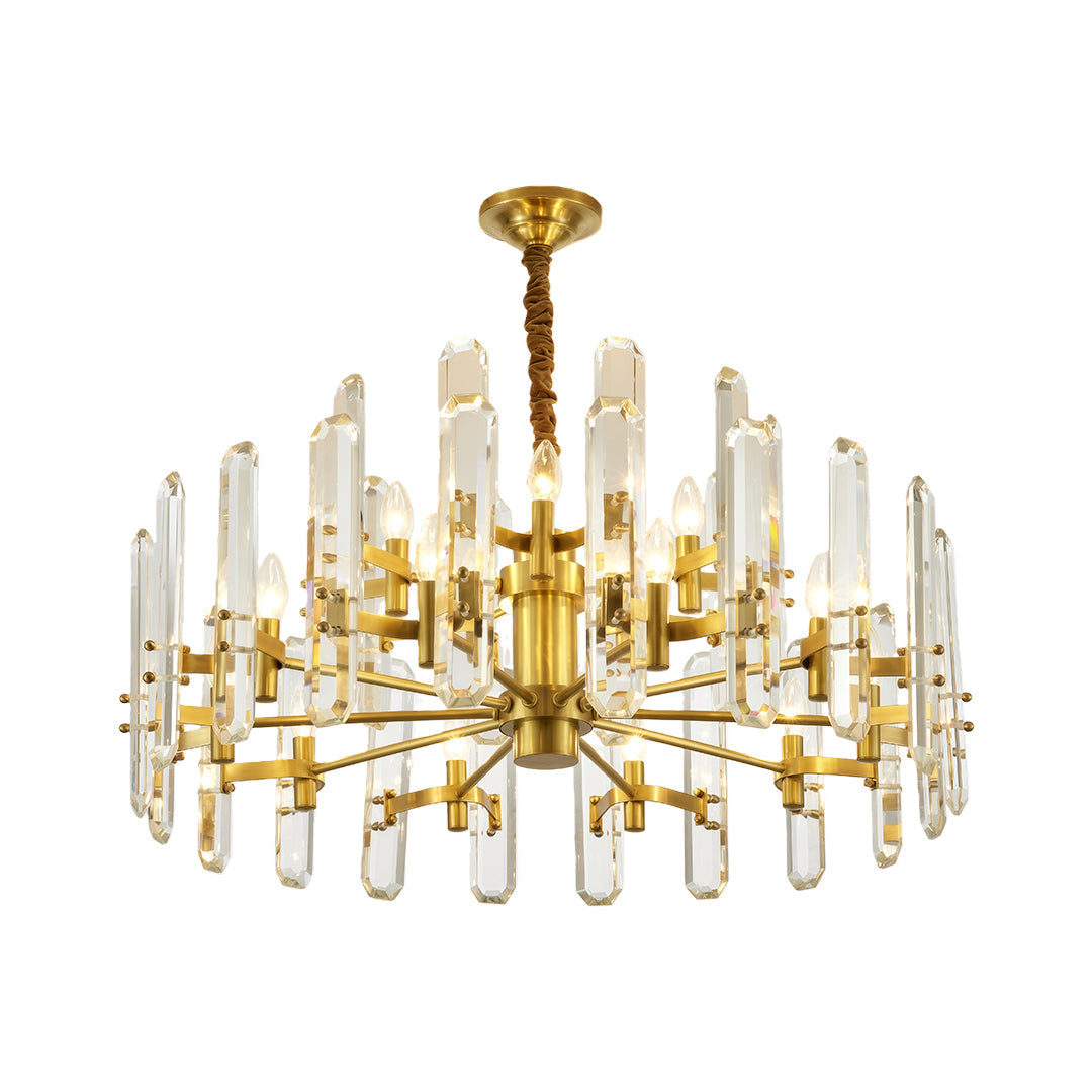 Modern Brass and Glass Chandelier Ceiling Light