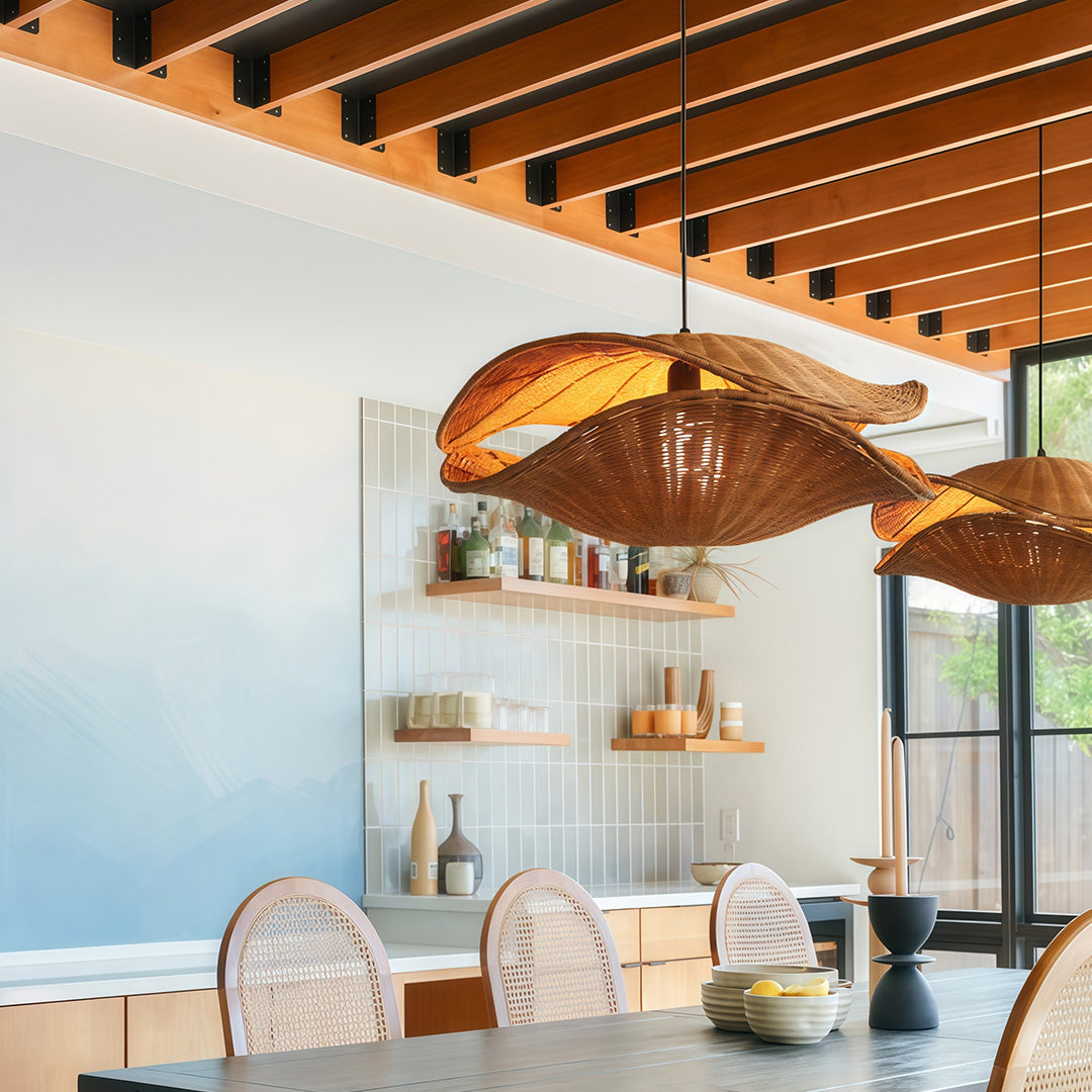 Premium Rattan Wabi-Sabi Pendant Light Fixture