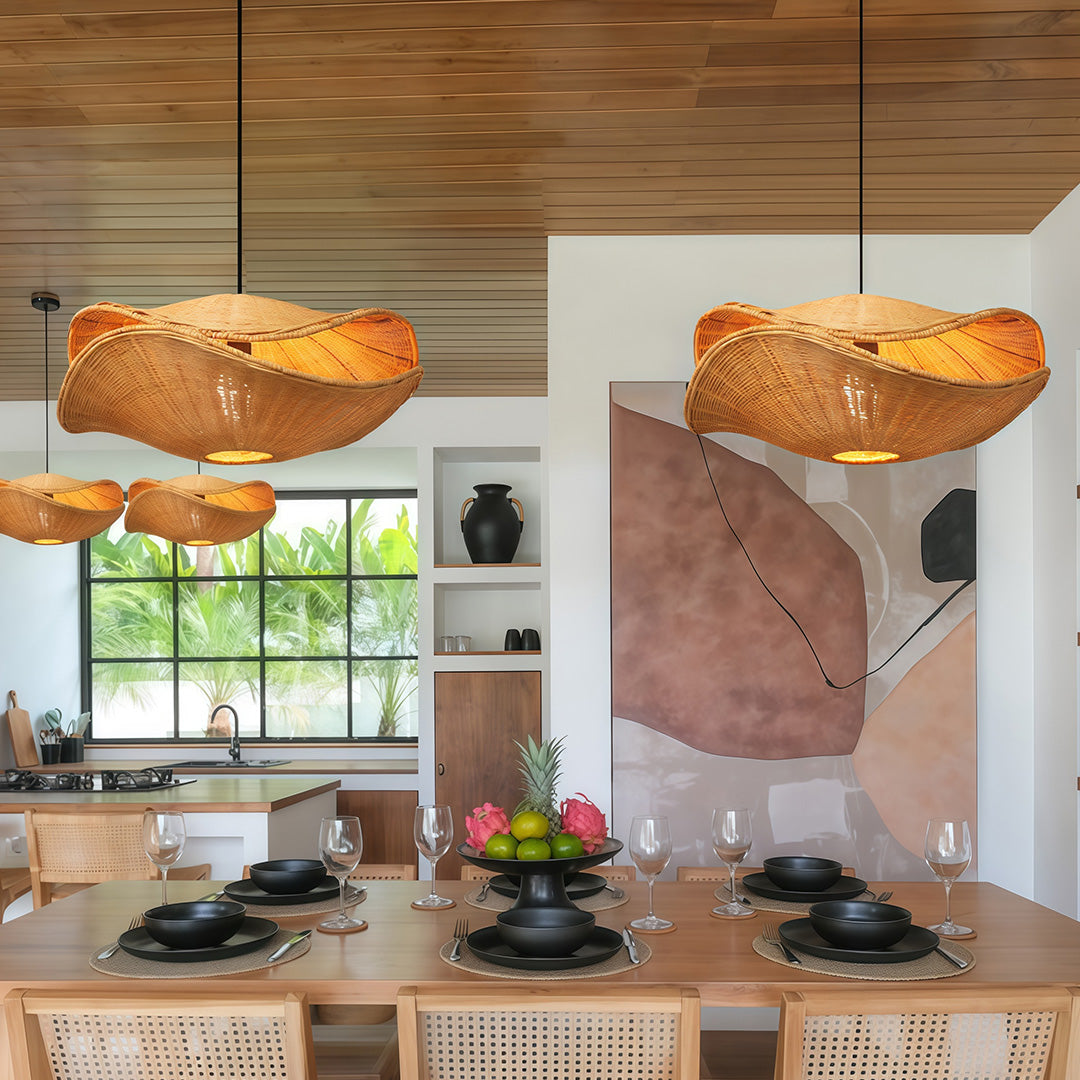 Premium Rattan Wabi-Sabi Pendant Light Fixture