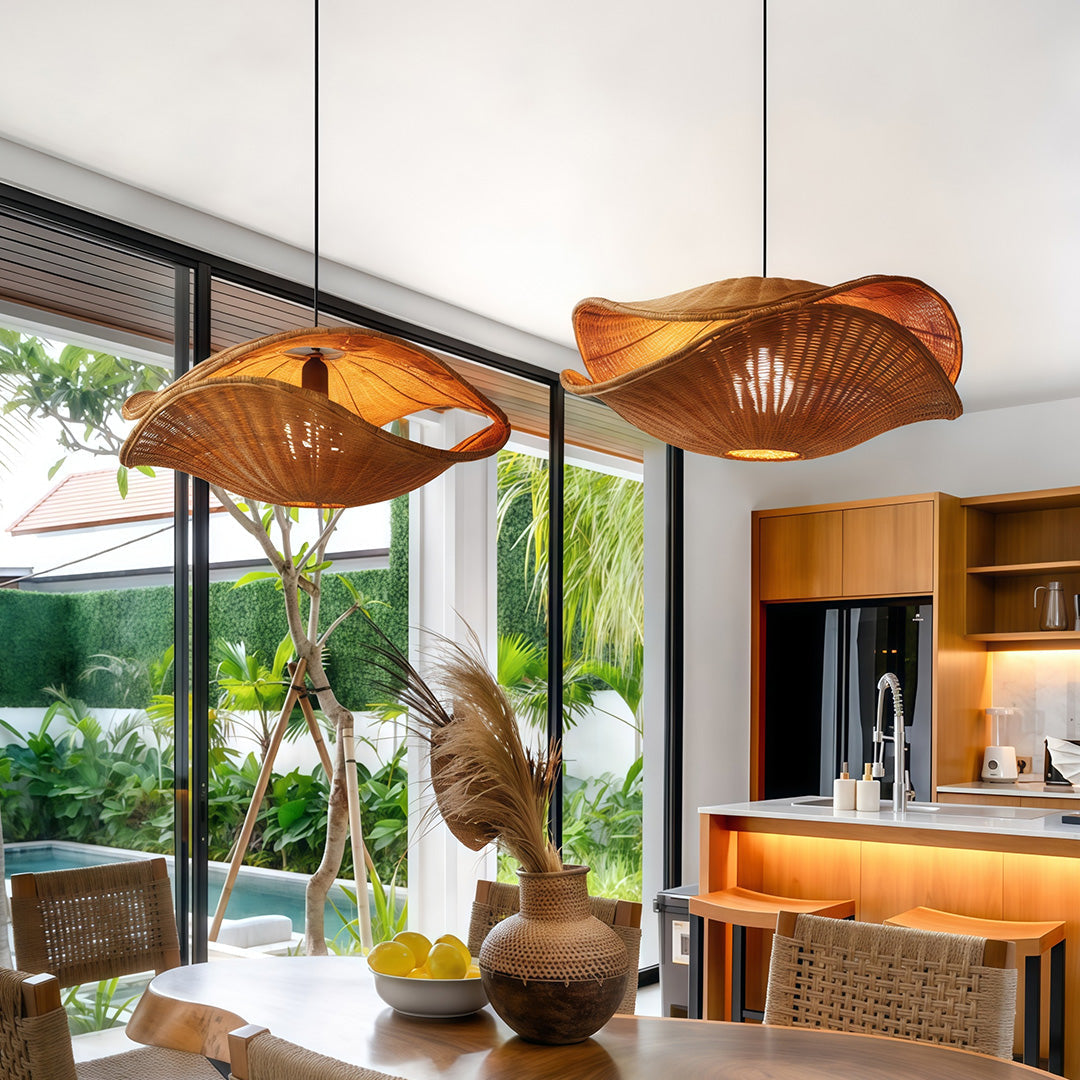 Premium Rattan Wabi-Sabi Pendant Light Fixture