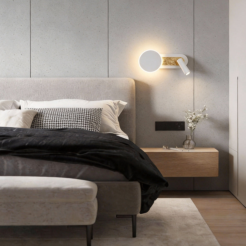 Modern Wall-Mounted Dual-Light Reading Lamp for Bed