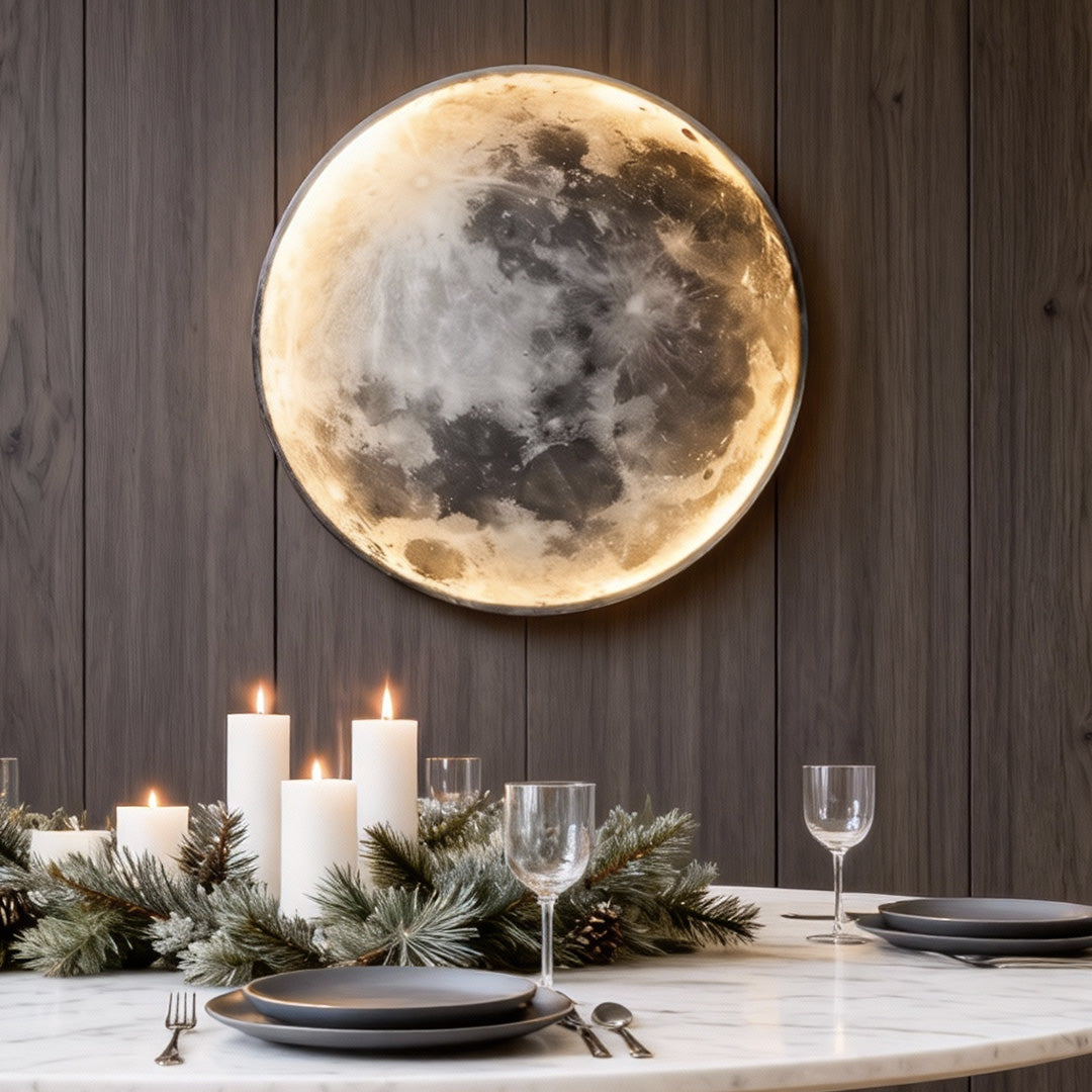Modern Round LED Full Moon Wall Lamp